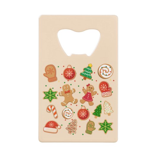 クリスマスクッキー クレジットカード栓抜き (正面)