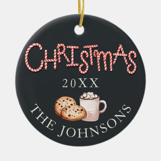 クリスマスクッキー&ココアフォトオーナメント セラミックオーナメント (正面)