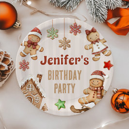 クリスマスクッキー+ジンジャーブレッド+バースデー ペーパープレート
