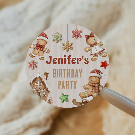 クリスマスクッキー+ジンジャーブレッド+バースデー ラウンドシール