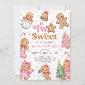 クリスマスクッキー・トゥースイート2歳の誕生日パーティー 招待状 (正面)