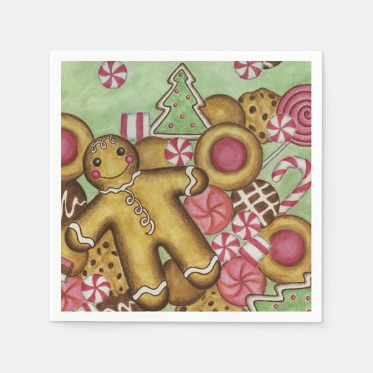 クリスマスクッキー ナプキン スタンダードカクテルナプキン (正面)