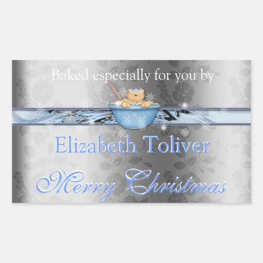 クリスマスクッキー、ファッジ、ケーキ、ギフトラベルシール 長方形シール (正面)
