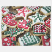 クリスマスクッキー フリースブランケット (正面(横))