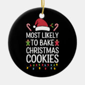 クリスマスクッキー・ベイカーを焼く可能性がおもしろい最も高い セラミックオーナメント (正面)