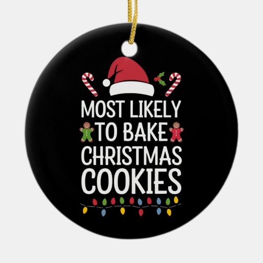 クリスマスクッキー・ベイカーを焼く可能性がおもしろい最も高い セラミックオーナメント (正面)