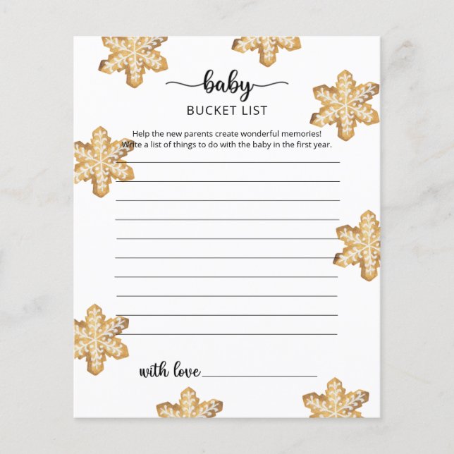 クリスマスクッキー |ベビーバケットリストゲーム (正面)