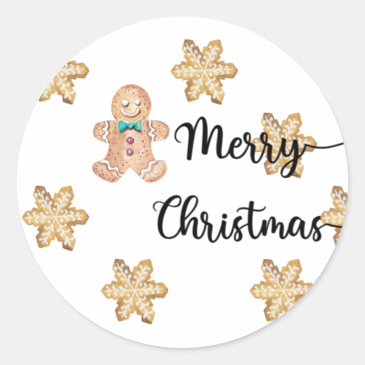 クリスマスクッキー メリークリスマス ラウンドシール (正面)