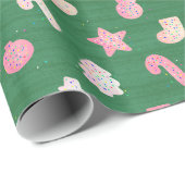 クリスマスクッキー（緑） ラッピングペーパー (ロールコーナー)