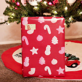 クリスマスクッキー（赤） ラッピングペーパー