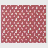 クリスマスクッキー（赤） ラッピングペーパー (フラット)