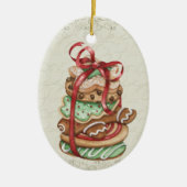 クリスマスクッキー – SRFセラミックオーナメント セラミックオーナメント (正面)