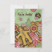 クリスマスクッキーGingerbread招待状 招待状 (正面)