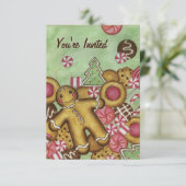 クリスマスクッキーGingerbread招待状 招待状 (スタンド正面)