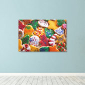 クリスマスクッキーIカラフルホリデーベーキング キャンバスプリント (インサイチュ (ウッドフロア))