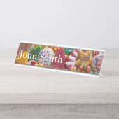 クリスマスクッキーIカラフルホリデーベーキング デスクネームプレート (正面)