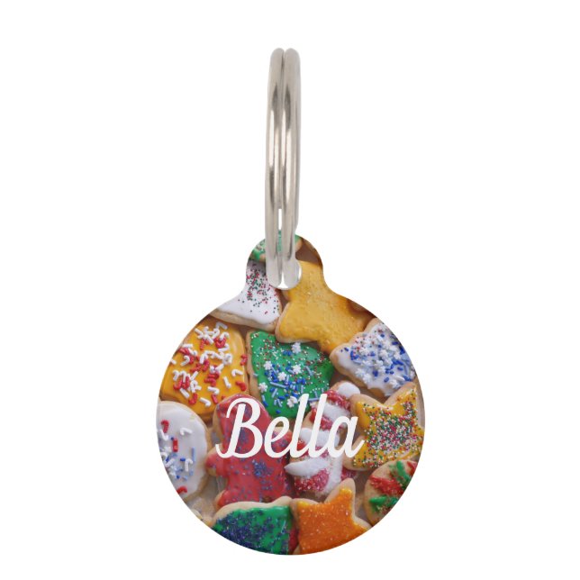 クリスマスクッキーIカラフルホリデーベーキング ペット　ネームタグ (正面)