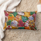 クリスマスクッキーIカラフルホリデーベーキング ランバークッション (ブランケット)