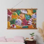 クリスマスクッキーIカラフルホリデーベーキング 吊り下げ型タペストリー (寝室)