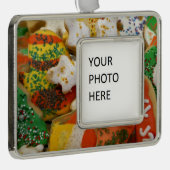 クリスマスクッキーIIホカラフルリデイベーキング シルバープレートフレームオーナメント (右)