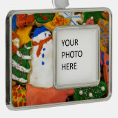 クリスマスクッキーIIIホカラフルリデイベーキング シルバープレートフレームオーナメント (右)