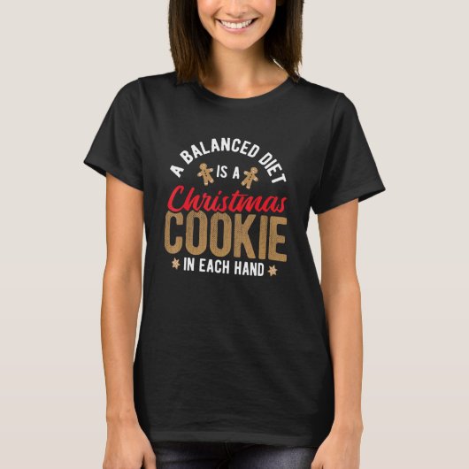 クリスマスクッキーIn各ハンド小妖精や小人サンタ12月C Tシャツ (正面)