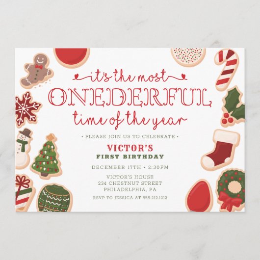 クリスマスクッキーOnederful最初の誕生日パーティー プログラム (正面)