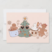 クリスマスクッキーOnederful誕生日パーティーの写真 招待状 (裏面)