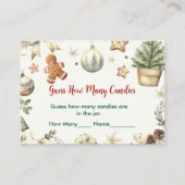 クリスマスクッキーSantaはキャンディの数を推測 エンクロージャーカード (正面)