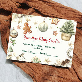 クリスマスクッキーSantaはキャンディの数を推測 エンクロージャーカード