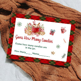 クリスマスクッキーSantaはキャンディの数を推測 エンクロージャーカード