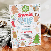 クリスマスクッキーSweet One 1st誕生日パーティー 招待状