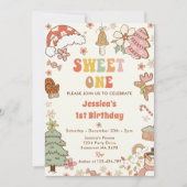 クリスマスクッキーSweet One 1st誕生日パーティー 招待状 (正面)