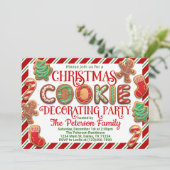 クリスマスクッキ飾ーのパーティの招待状 招待状 (スタンド正面)