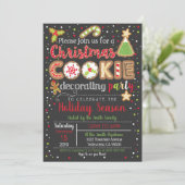 クリスマスクッキ飾ーのパーティの招待状 招待状 (スタンド正面)