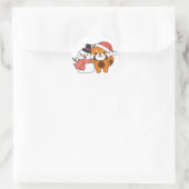 クリスマスクラの冬の雪だるま付きレッドパンダ ラウンドシール (バッグ)