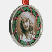 クリスマスクラウン写真テンプレート メタルオーナメント (右)