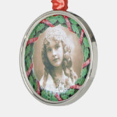 クリスマスクラウン写真テンプレート メタルオーナメント (左)