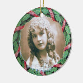 クリスマスクラウン写真テンプレート、レッドルビー セラミックオーナメント (左)