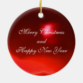 クリスマスクラウン写真テンプレート、レッドルビー セラミックオーナメント (裏面)