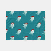 クリスマスクラゲ フリースブランケット (正面(横))