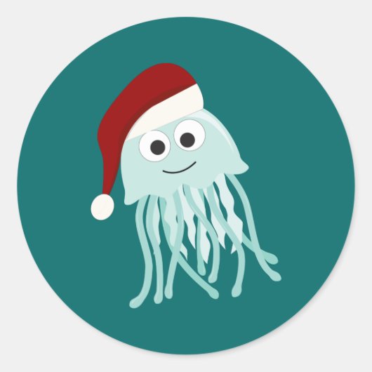 クリスマスクラゲ ラウンドシール (正面)