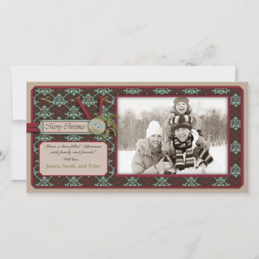 クリスマスクラシックの写真カード シーズンカード (正面)