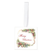 クリスマスクラシックの写真 キューブオーナメント (正面)