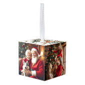 クリスマスクラシックの写真 キューブオーナメント (裏面アングル)