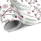 クリスマスクラシックの赤と緑のパターン ラッピングペーパー (ロールコーナー)