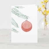 クリスマスクラシックオーナメントレッド折り畳みホリデーカード カード (黄色い花)