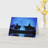 クリスマスクラシックカントリーウェスタンカウボーイズ カード (黄色い花)