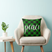 クリスマスクラシックグリーンプレイドクラシック平和スクリプト クッション (椅子)