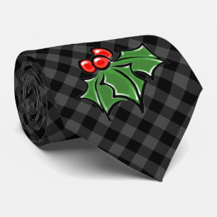 クリスマスクラシックグレープレイドホリーベリー離れ類 ネクタイ